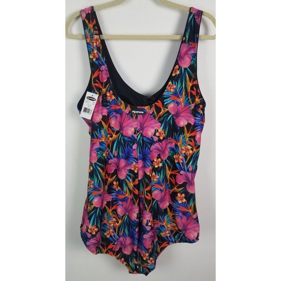 Aquamore Women's Sz. 24 W Chlorine Resistant Zip Paradise Swimsuit NWT - Picture 5 of 7